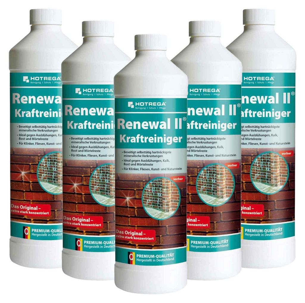 HOTREGA Renewal II Kraftreiniger 1 Liter - Steinreiniger Profi Konzentrat - für bis zu 100 m²