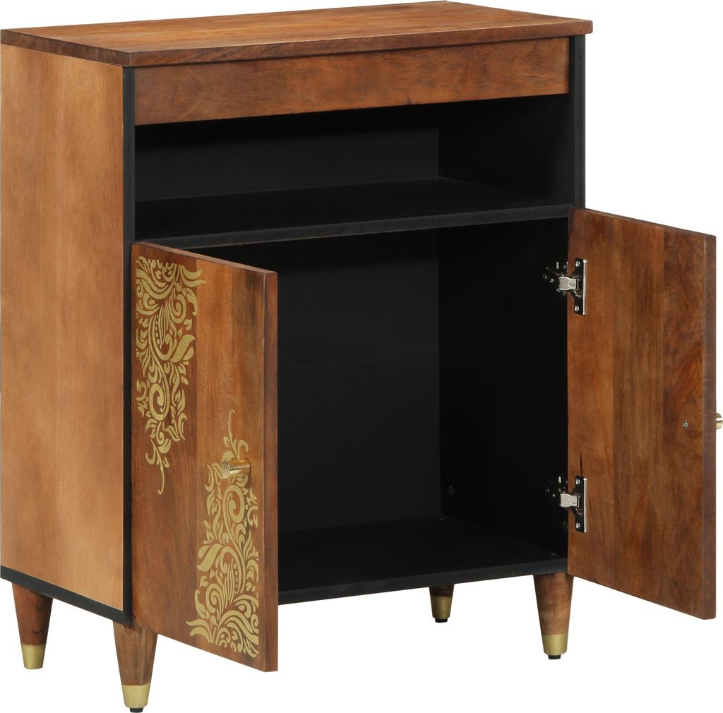 Best Möbel Sideboard 60x33x75 cm Massivholz Mango - Bücherregal CD- & DVD- Regale CL39099