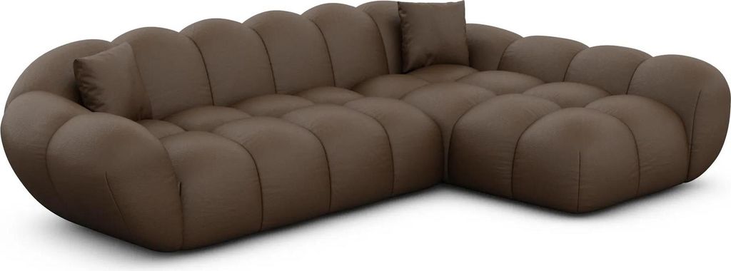 Kunstleder L-Form Sofa Liva Dunkelbraun Rechts