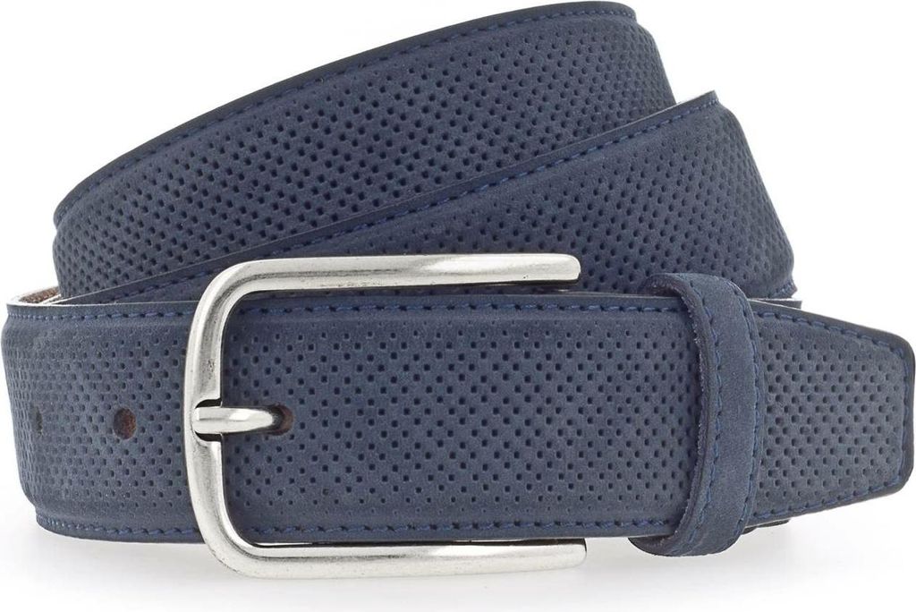 Vanzetti Leder Gürtel Leather Belt W110 Navy dunkelblau Produktbild 