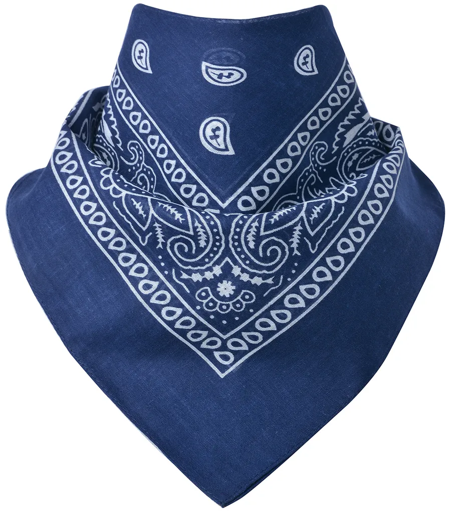 Bandana Paisley Bleu Foncé en Coton de Qualité Supérieure 55x55 cm