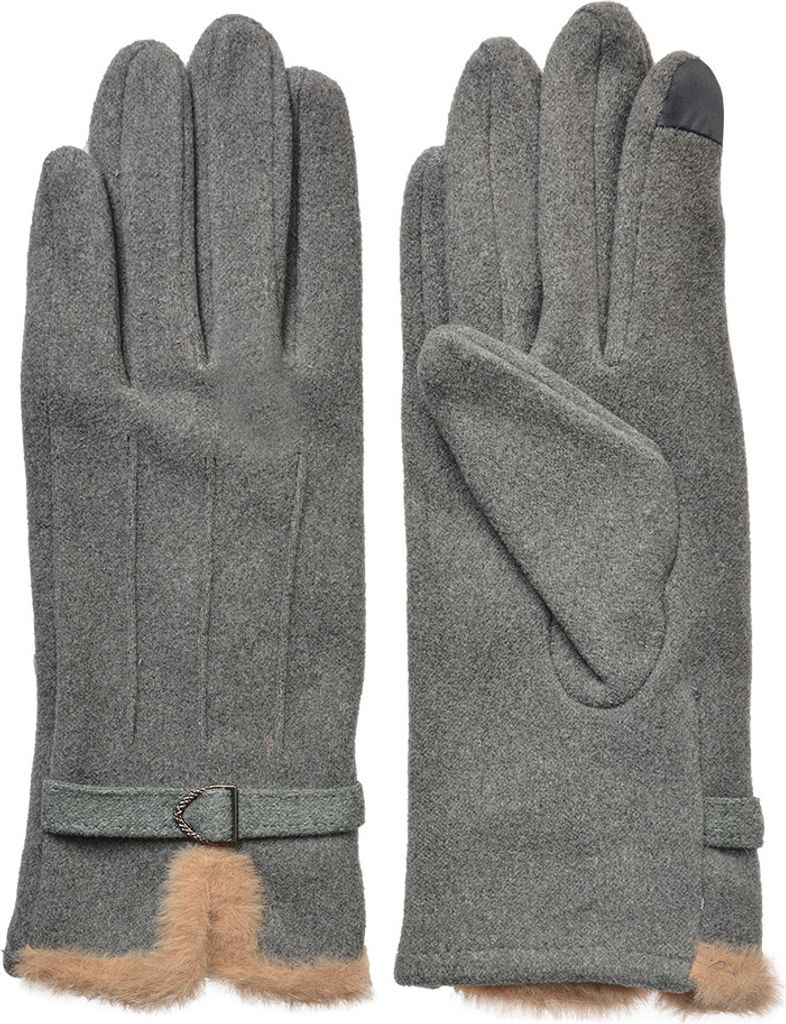 Clayre & Eef Winterhandschuhe 9x23 cm Grau Polyester