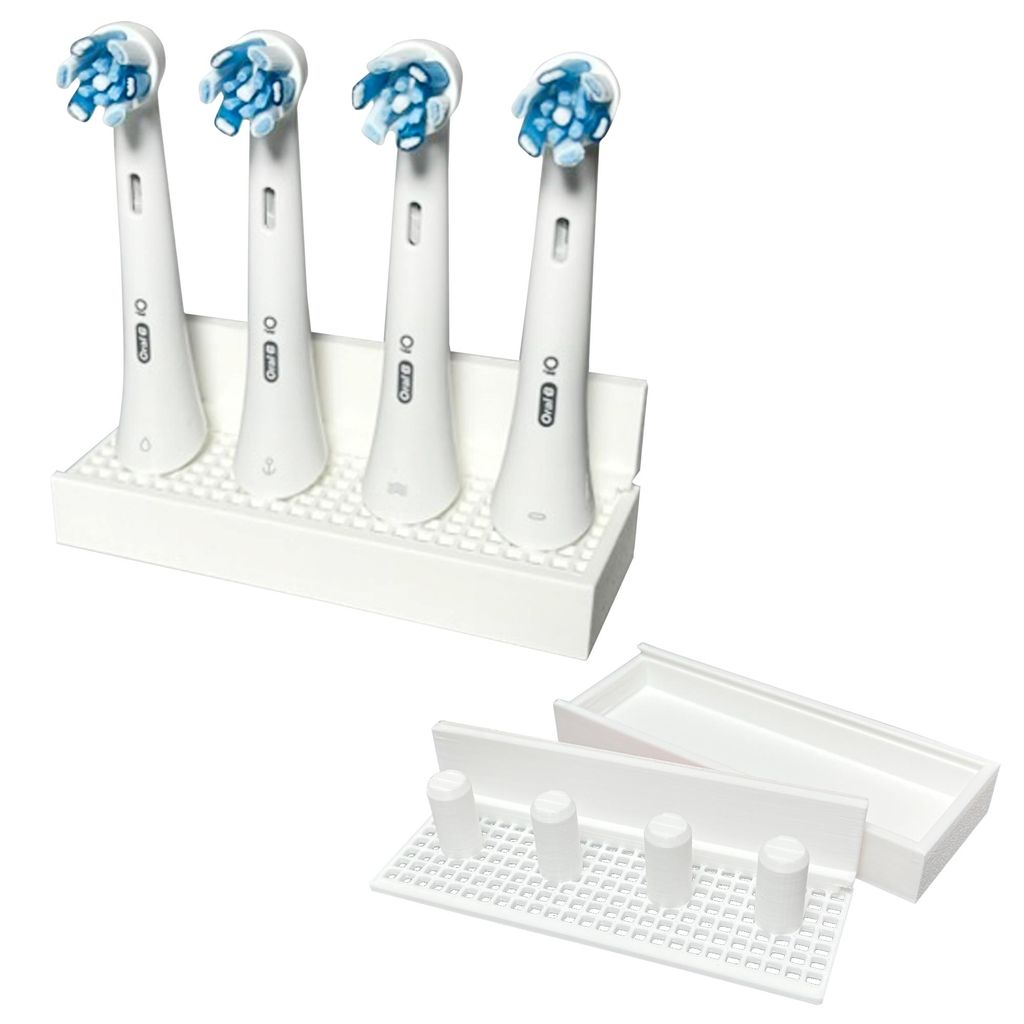 Aufsteckbürstenhalter für Oral-B iO - 4 Halter - Weiß - Ohne Bohren