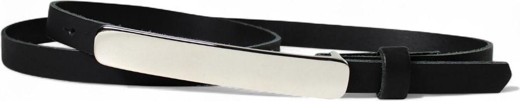 FRONHOFER 1,2cm schmaler Gürtel mit 12 cm silberfarbiger Gürtelschnalle 17574