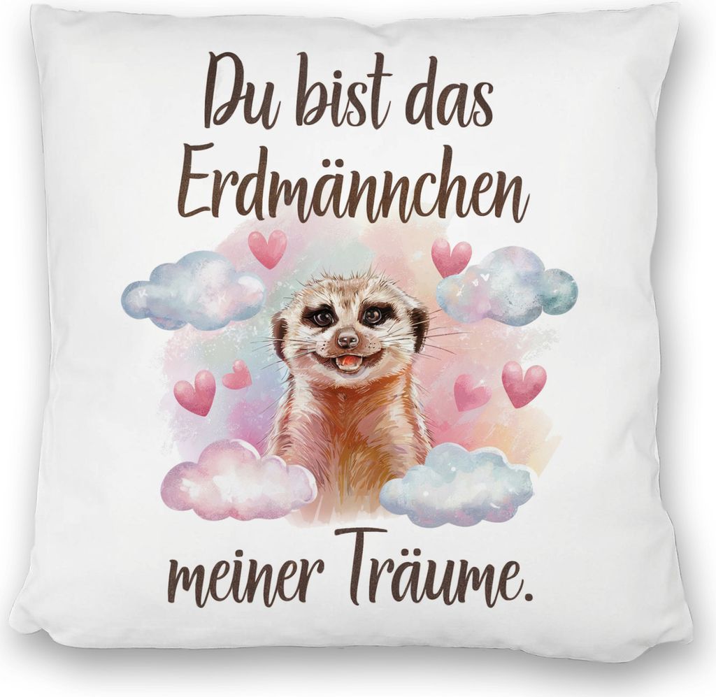 Erdmännchen meiner Träume Kissen satiniert