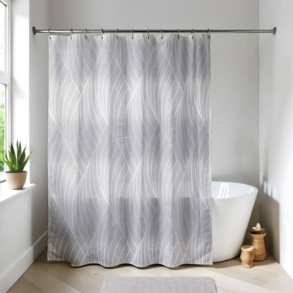 Duschvorhang peva 180x180cm 12 ringe weiss - plaza - Tendance