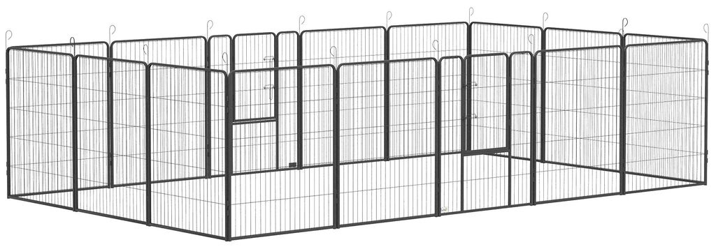PawHut Puppyren, modulaire constructie, 16 elementen, Productafbeelding 