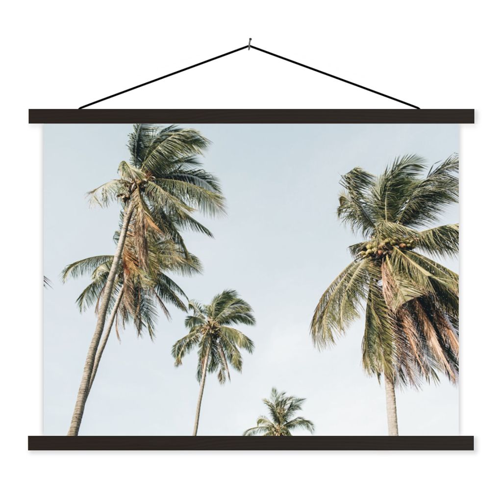 MuchoWow Textilposter Palmen - Sommer - Tropisch 60x45 cm mit schwarzem Rahmen - Poster Schlafzimmer