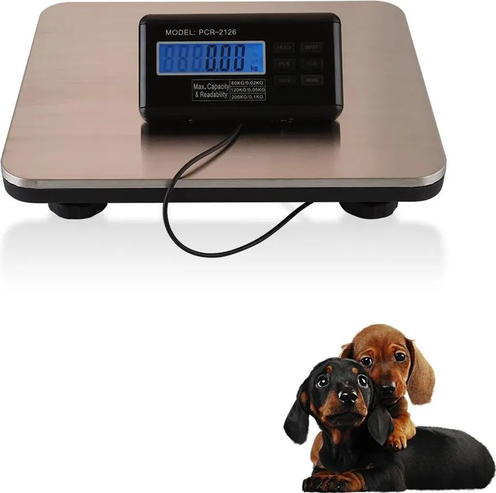 Bilancia digitale - Bilancia a piattaforma - Capacità di carico 300 kg - Due modalità di pesatura - Display LCD - Piattaforma in acciaio inossidabile - Nero