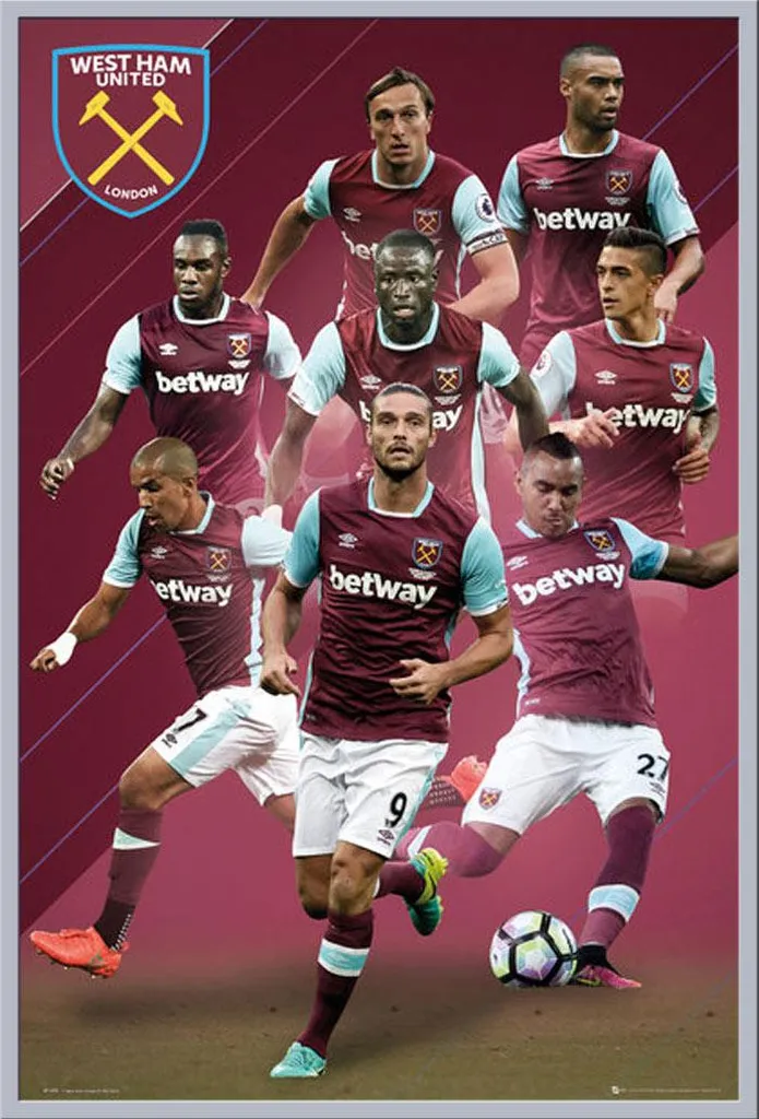 Affiche West Ham sans Plis sous Cadre Shinsuke® Argenté Vitre Acrylique