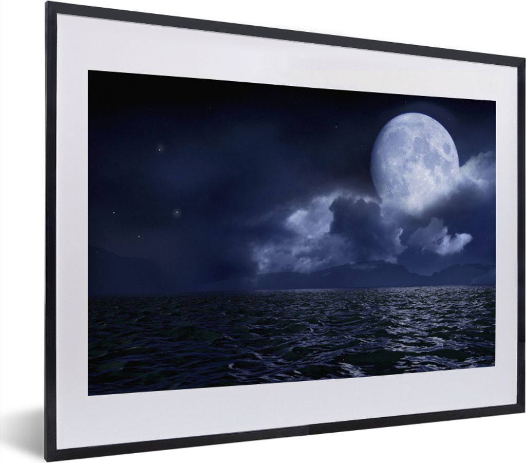 MuchoWow® MuchoWow® Gerahmtes Poster Mond - Meer - Horizont Produktbild 