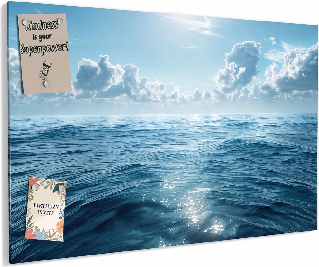 Magnettafel 90x60cm magnetisch & beschreibbar Metall-Board - Meerblick