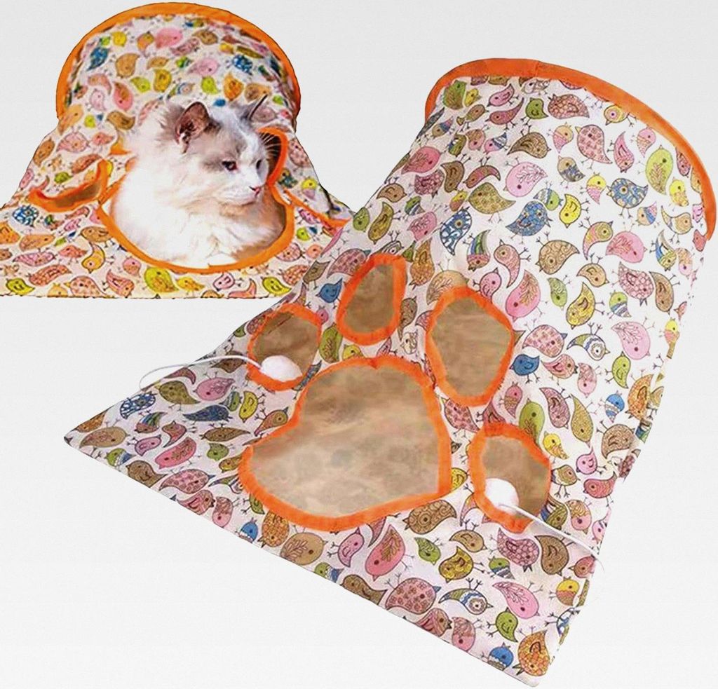 Tunneltasche für Katze | Kitten Faltbare Sound-Tunnel-Tasche | Niedliches Röhrenspielzeug zum Entspannen, Erkunden, tragbarer Spieltunnel zum Ver...
