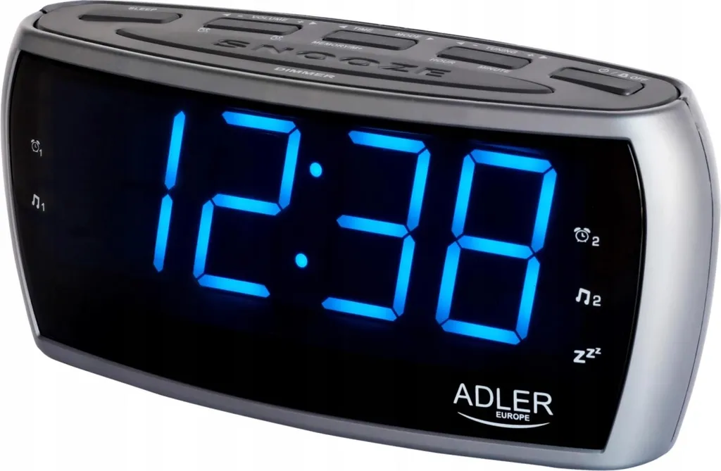 Réveil Radio LED FM/AM Double Alarme et Fonction Snooze Noir Classique
