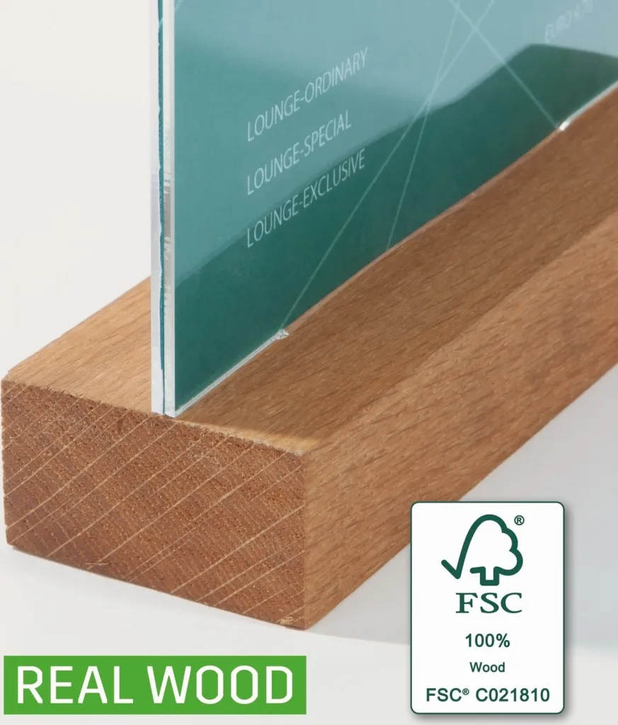 Porte-Menu A5 Vertical avec Support en Bois pour Table et Comptoir - 8
