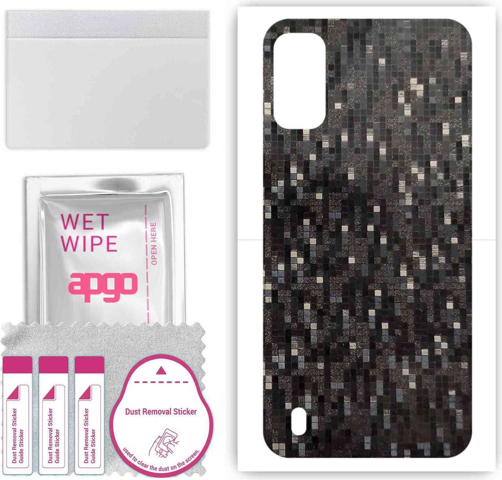 apgo Rückseite Schutzfolie, Skin, kompatibel mit Tecno Pop 5S, Hinten Displayschutzfolie aus Vinylfolie, kratzfest, einfache Montage - Carbon Blac...