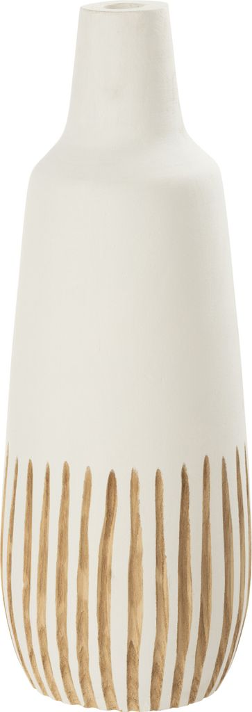 J-Line Vase Ying Holz Weiß Large