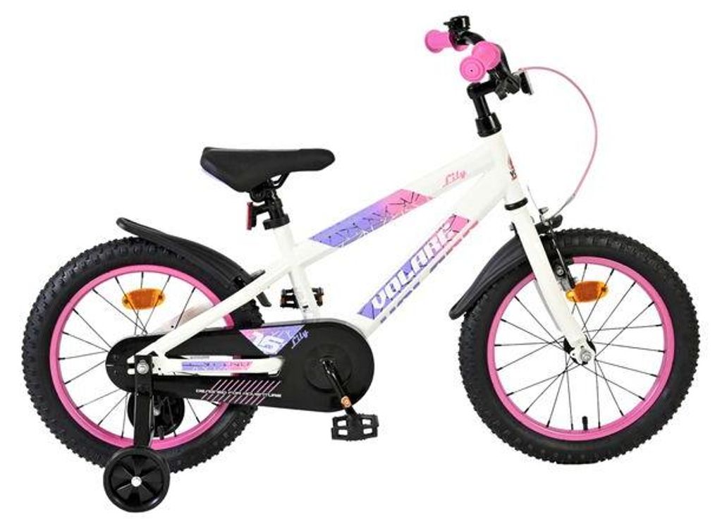 Volare Lily Kinderfahrrad - Mädchen - 16 Zoll - Weiss Rosa Produktbild 