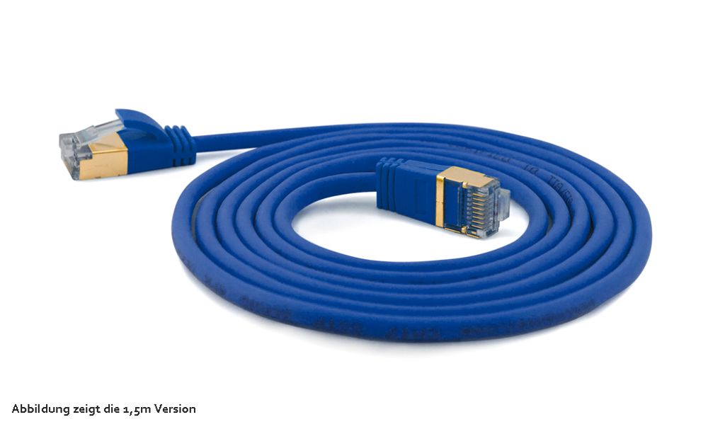 Wantec Patchkabel SSTP CAT7 Ste. CAT6a d=4mm 20,00m blau