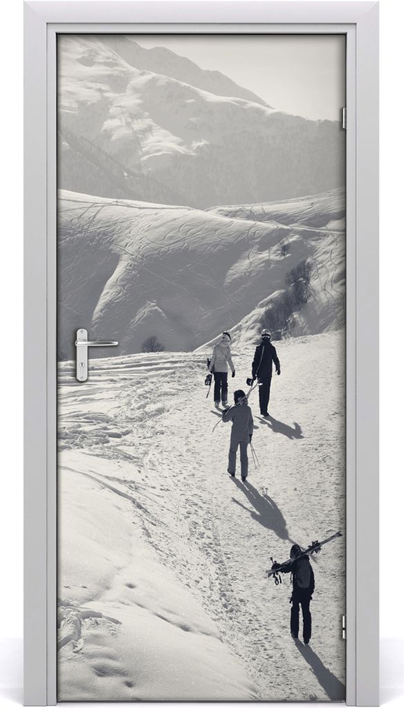 Tulup Türaufkleber 95x205 cm Dekorative Aufkleber Selbstklebend Wasserdichte Tapete Abnehmbar Schlafzimmer Wohnzimmer Wohnkultur - Menschen Skifahrer