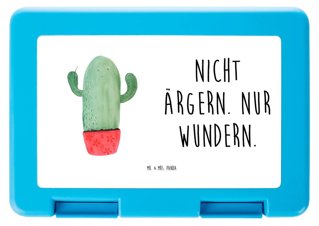 Mr. & Mrs. Panda Vesperbox Kaktus Wut - Weiß - Geschenk, Kakteen, wütend, Pausenbox, Snackbox, Chefin, Lunchbox, Brotzeitbox, Bentobox, Kollege, ...