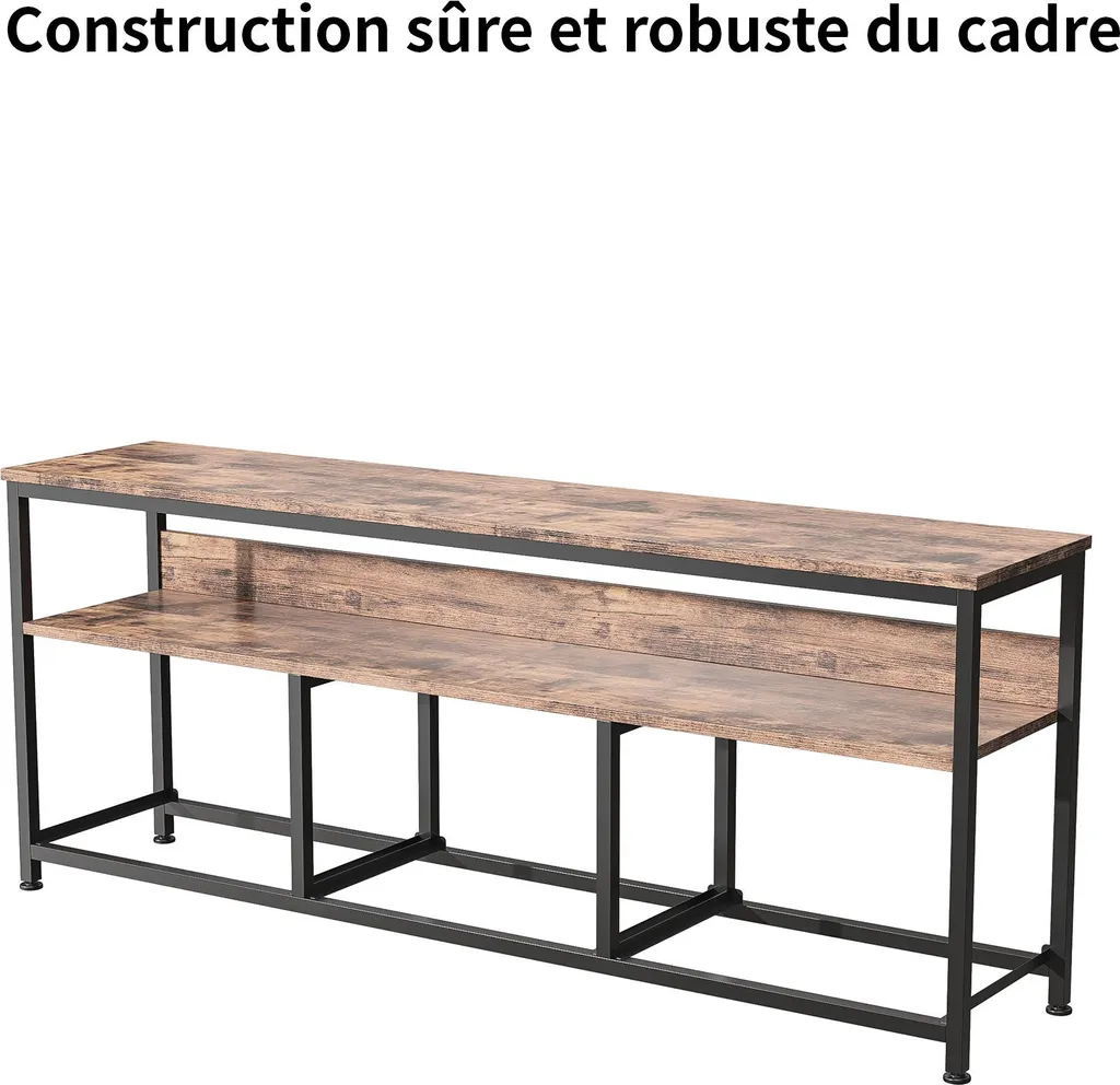 Meuble TV LED 108 cm : fini les câbles visibles avec ses 3 tiroirs XXL