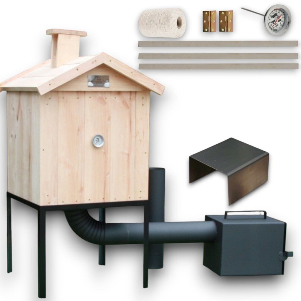 Räucherkammer Räucherei Holz 50x50x50 cm Imprägniert Räucherofen Räucherschrank Garten Holzräucherei Fuerkammer Smoker Garten aus Holz mit T...