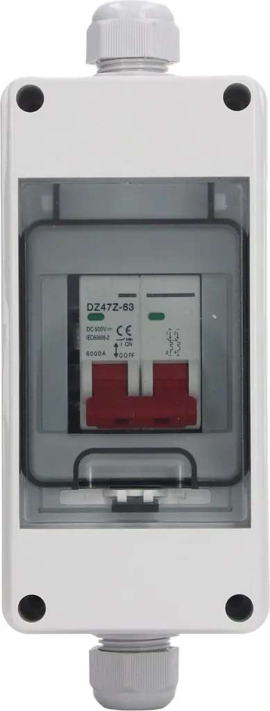 Sectionneur PV 500V DC avec boîtier IP65 étanche et coupure rapide 20A