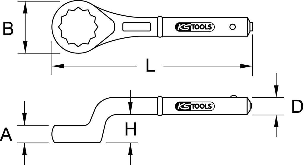 Clé à anneau de traction coudée BRONZEplus 1.5/8 antidéflagrante - 2