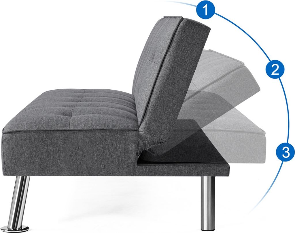 Yaheetech 3-Sitzer Schlafsofa Sofabett mit 166 × 92 cm Produktbild 11