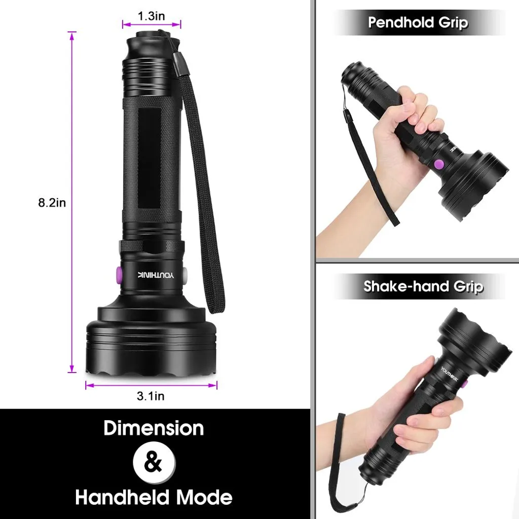 Torcia Duale LED UV 395nm 75 Lumen - Kit Emergenza e Trekking Compatto - 2