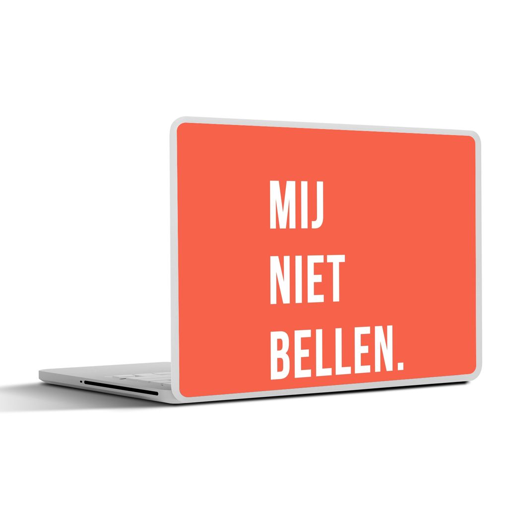 MuchoWow Laptop Aufkleber Sticker Cover Zitate - Sprichwörter - Ruf mich nicht an. - Orange - Weiß 25x18 cm - Laptop-Deko