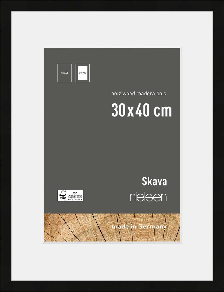 Nielsen drevený rám obrazu Skava čierny 30x40 cm s Obrázok produktu 