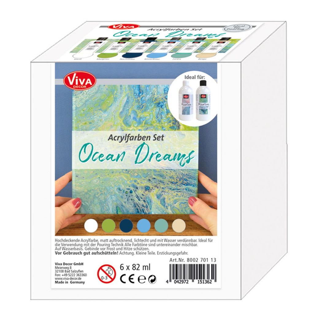 ViVA DECOR Acrylfarben-Set "Ocean Dreams" 6-teilig Produktbild 