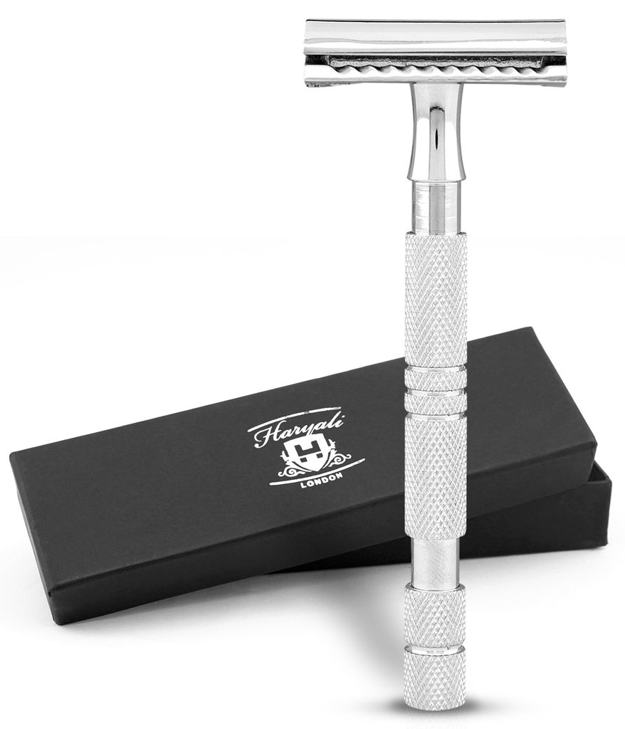 Der Rasierhobel für Damen und Herren, Edelstahl, Easy Grip Packung, Rutschfester Nassrasierer aus hochwertigem Edelstahl, Geeignet für alle Arten