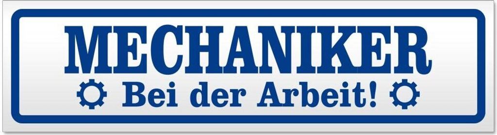 Kiwistar Mechaniker bei der Arbeit Magnetschild Schild magnetisch - 20cm Verkehrsblau - Magnetfolie für Auto PKW Kfz