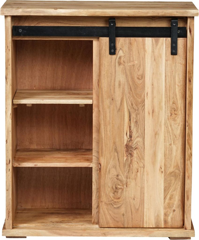Sideboard Baumkante 75 x 36 x 90 cm Akazienholz massiv naturfarben LIAN III