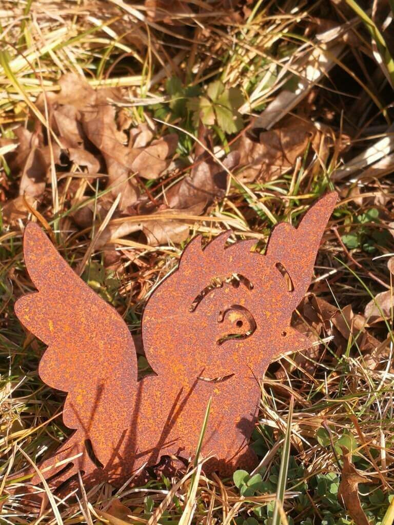 Edelrost Vögelchen zum Schrauben