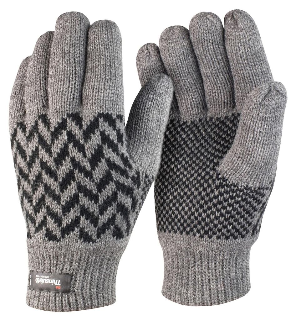 Result Winter Essentials - Herren/Damen Uni Gemustert - Handschuhe, Thinsulate LT1002 (L-XL) (Grau)