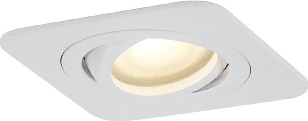 QAZQA - Modern Abgerundeter Außen Einbaustrahler Weiß GU10 50mm Dreh- und Kippbar IP44 - Alberto I Außenbeleuchtung I Wohnzimmer I Schlafzimmer ...