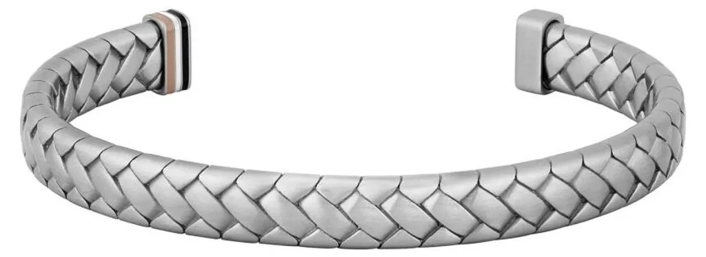 Bracelet massif pour homme 1580671, maillons larges et acier chromé