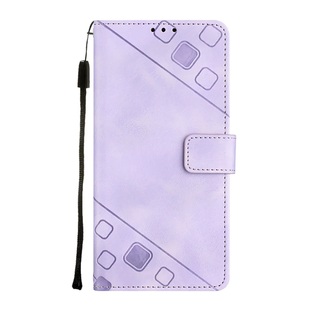 Cover Viola Samsung A73 5G: Custodia Elegante in Pelle con Intagli 3D - 3