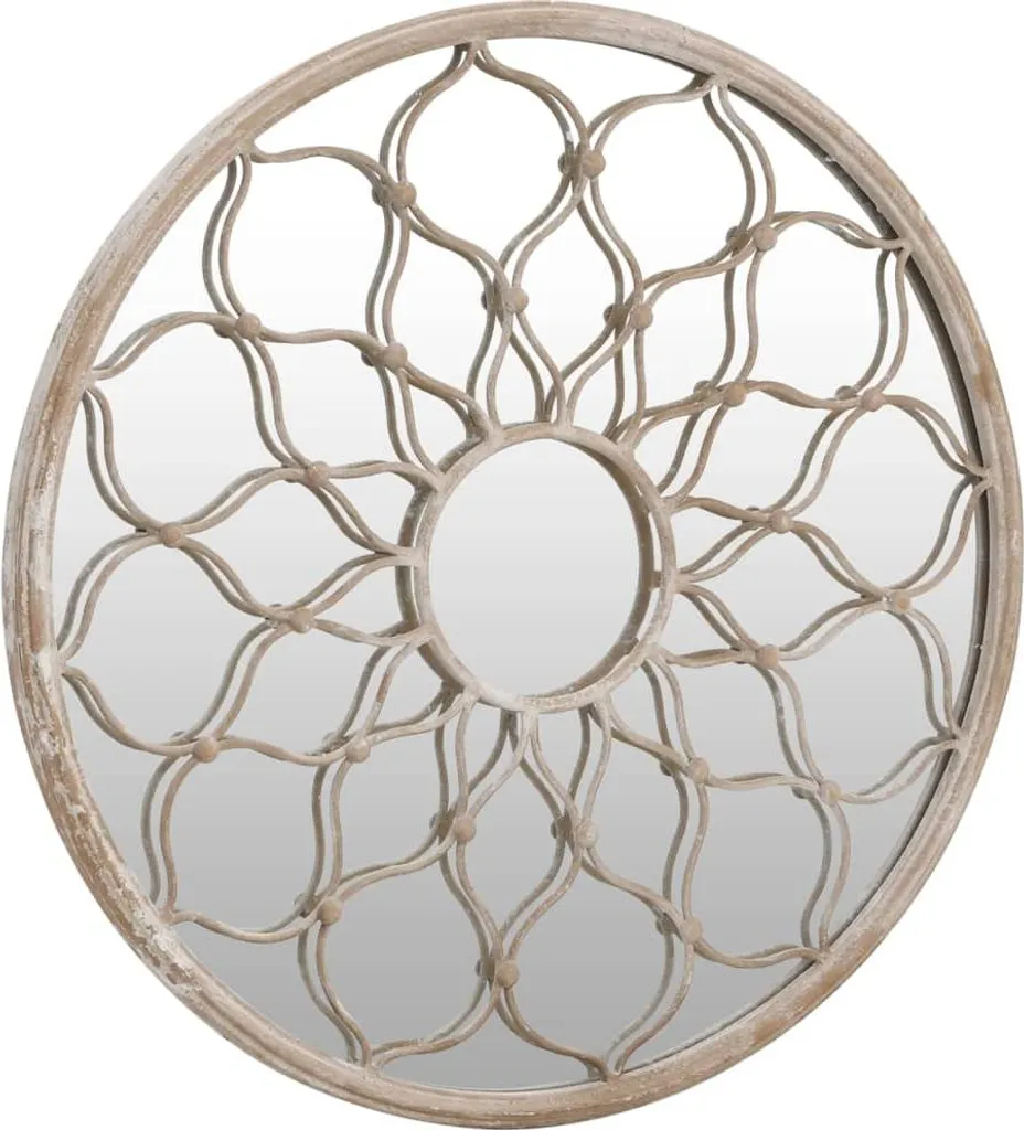 Miroir extérieur robuste en fer sable 40x3 cm vidaXL - Finition résistante - 3