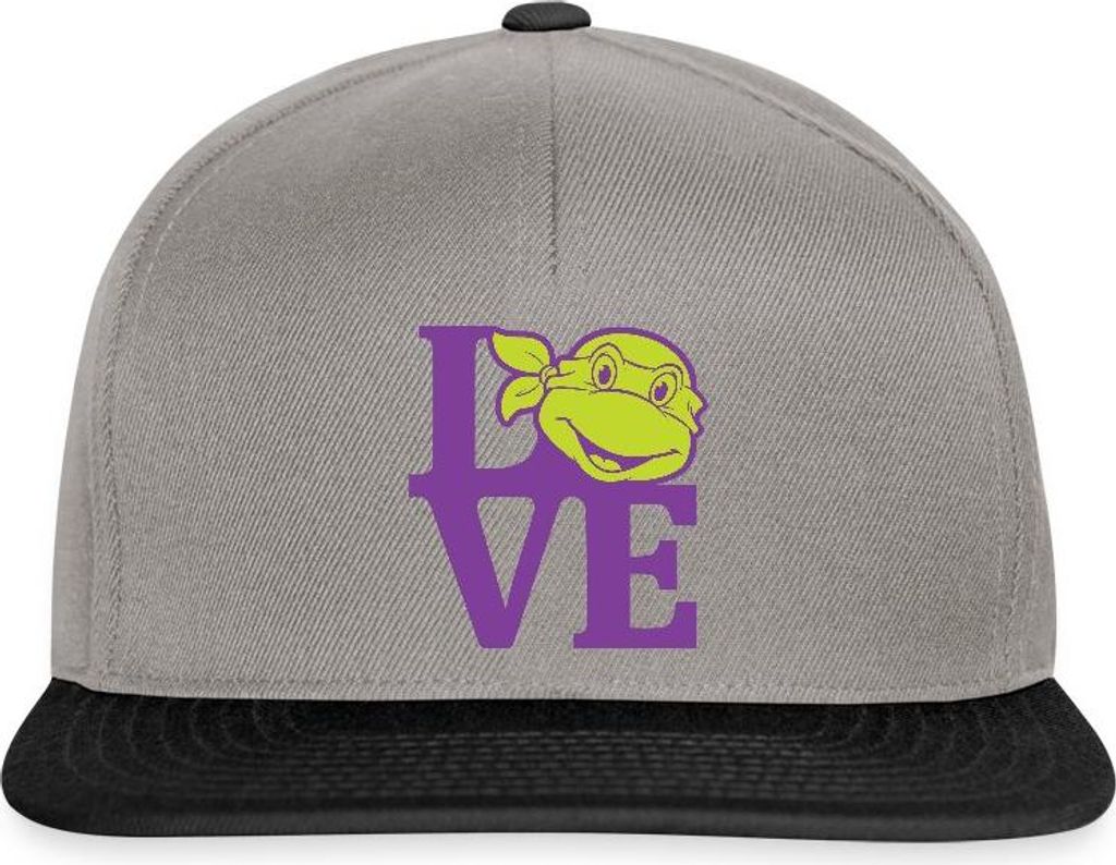 Spreadshirt Teenage Mutant Ninja Turtles Love Snapback Cap, One size, Graphit/Schwarz