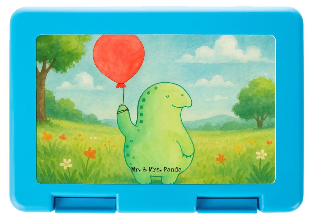 Mr. & Mrs. Panda Bento Box Schildkröte Luftballon Design - Weiß - Geschenk, Essensbox, Schildkröten, Vorratsbehälter, Snackbox, Motivationsspru...