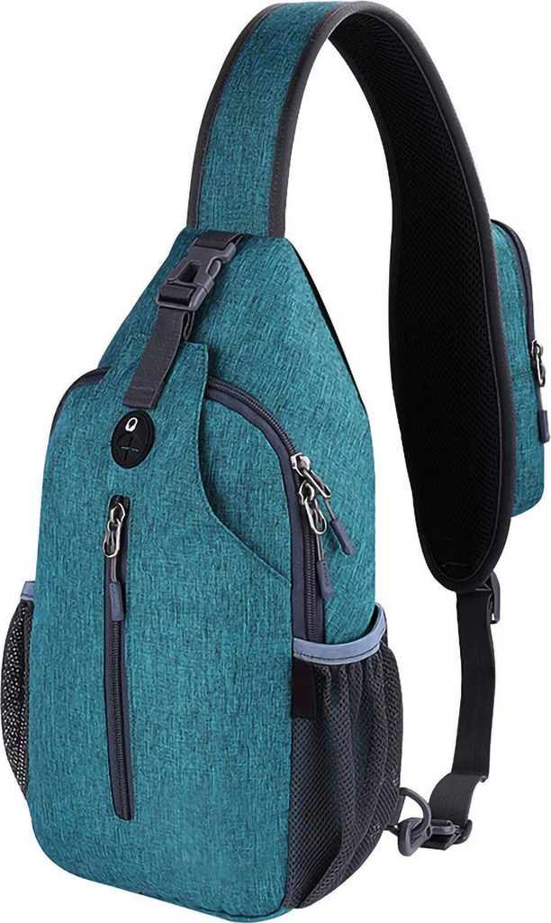 Schultertasche, Umhängetasche, Reisetasche, Wandern, Brusttasche, Tagesrucksack mit Wasserflaschentasche, Sling-Rucksack für Damen und Herren