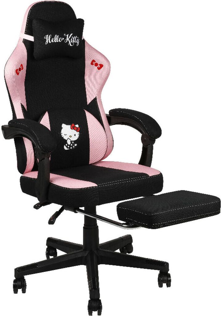 Konix Hello Kitty, Universal-Gamingstuhl, 150 kg, 110 cm, 120 cm, Schwarz/Rosa, Schwarz