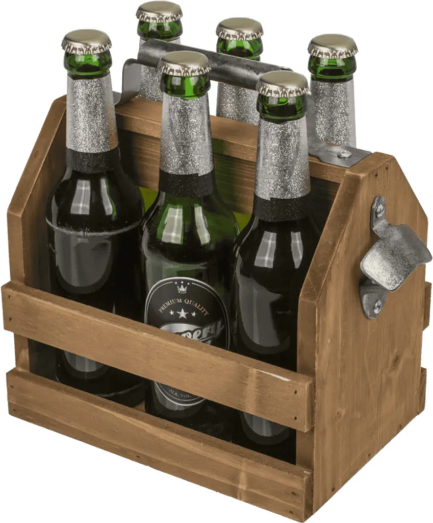 Portabottiglie Legno Chiaro con Apribottiglie Metallo - Stile Nordico - 14
