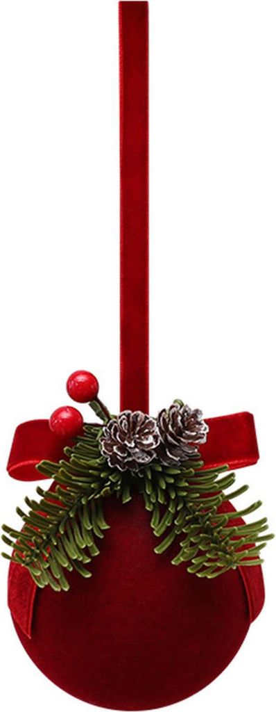 Weihnachts-Ornament, rote Glocke, Kunststoff, Samt, beflockt, Glockenkugel, Baumschmuck für Feiertage, Schaufenster, Heimdekoration