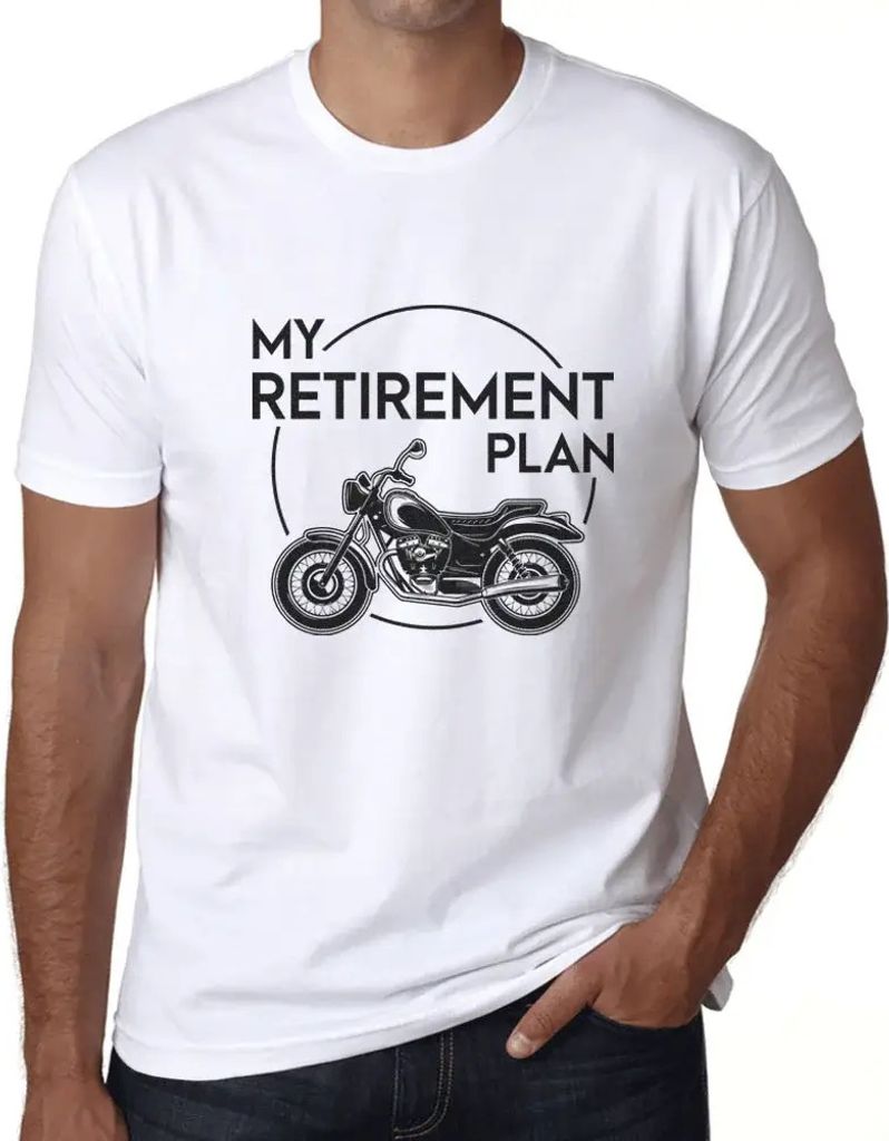 Herren Grafik T-Shirt Meine Altersvorsorge Motorrad – My Retirement Plan Motorcycle – Öko-Verantwortlich Vintage Jahrgang Kurzarm Lustige Druck